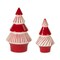 Contemporary Home Living Set of 4 Red and White Ceramic Tree Decorations, 8"